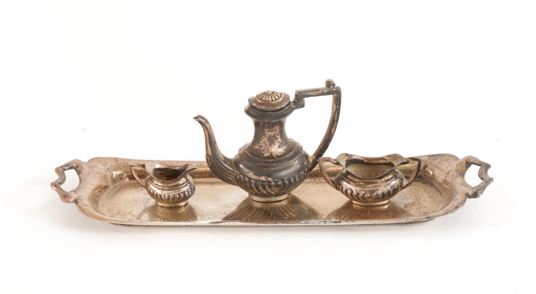 Kaffeservis i miniatyr 4 delar, sterlingsilver, England