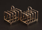 Toastrack ett par, nysilver, Harrod's, London, England