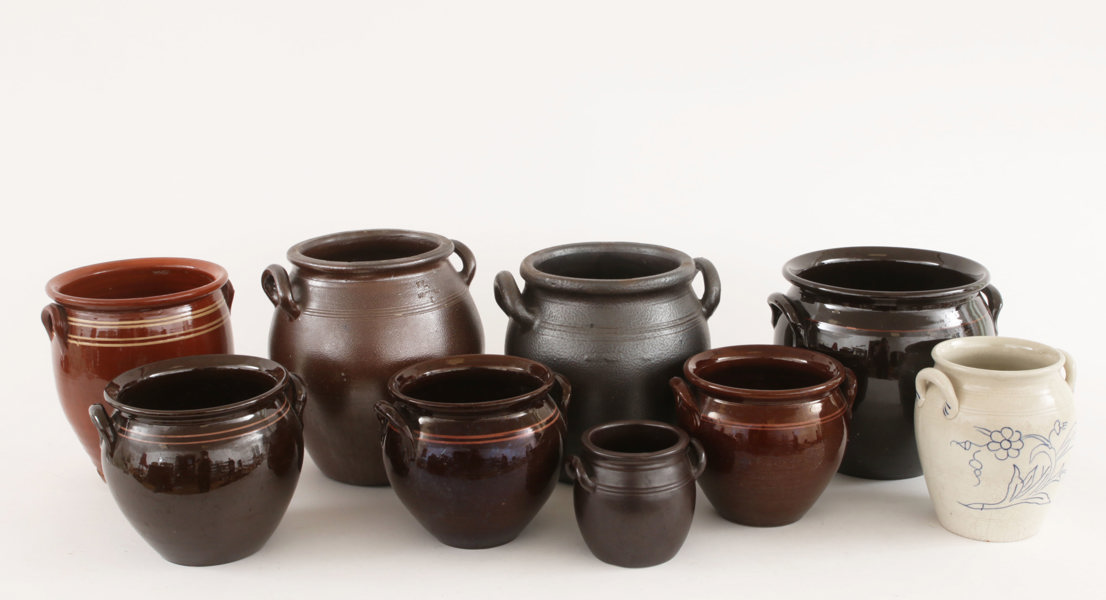 Syltkrukor 9st, mestadels 1900-talets första hälft