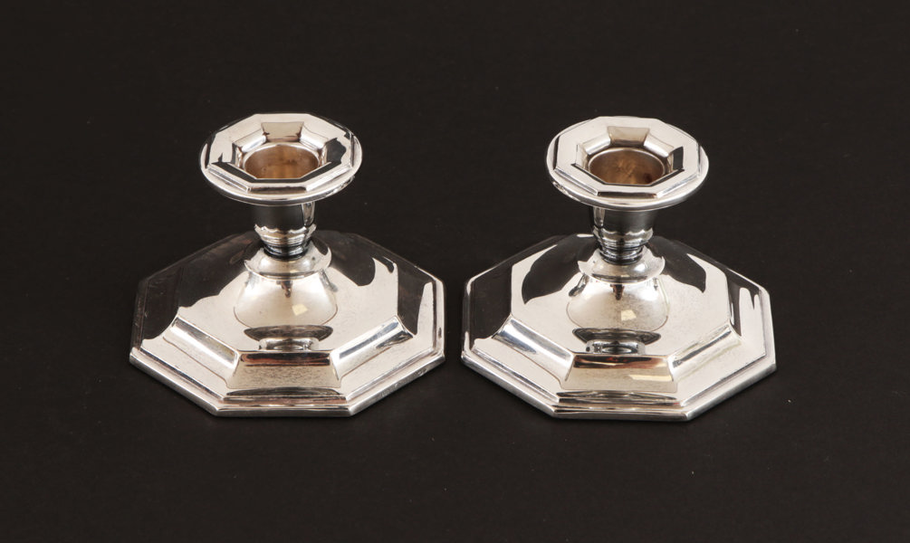 Ljusstakar ett par, silver, 1900-tal