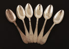 Matskedar 6st, silver, mestadels 1797
