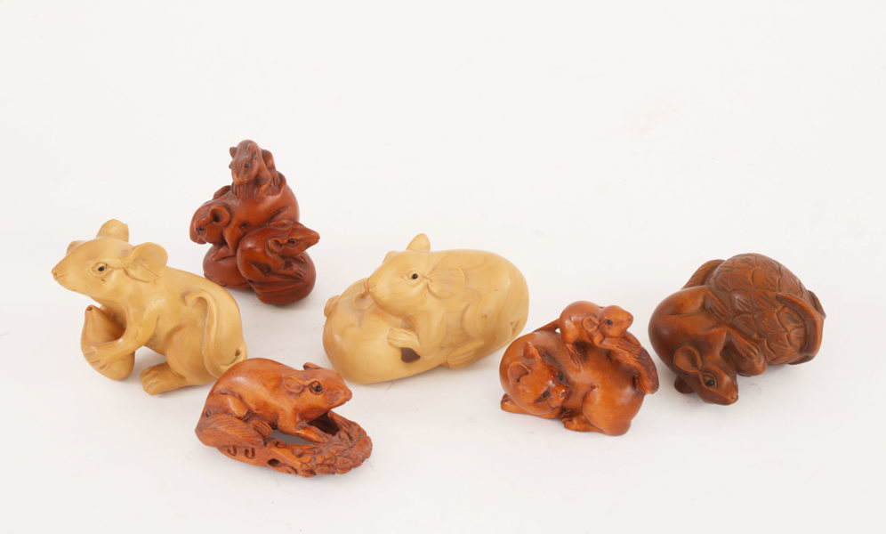 Skulpturer 6st, Asien, 1900-tal