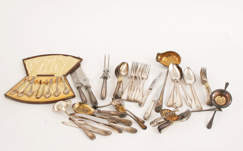 Bestickservisdelar, nysilver, C.G.Hallberg