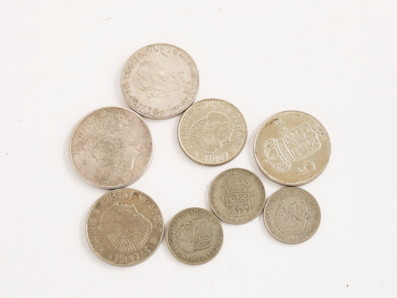 Parti silvermynt, Sverige samt USA