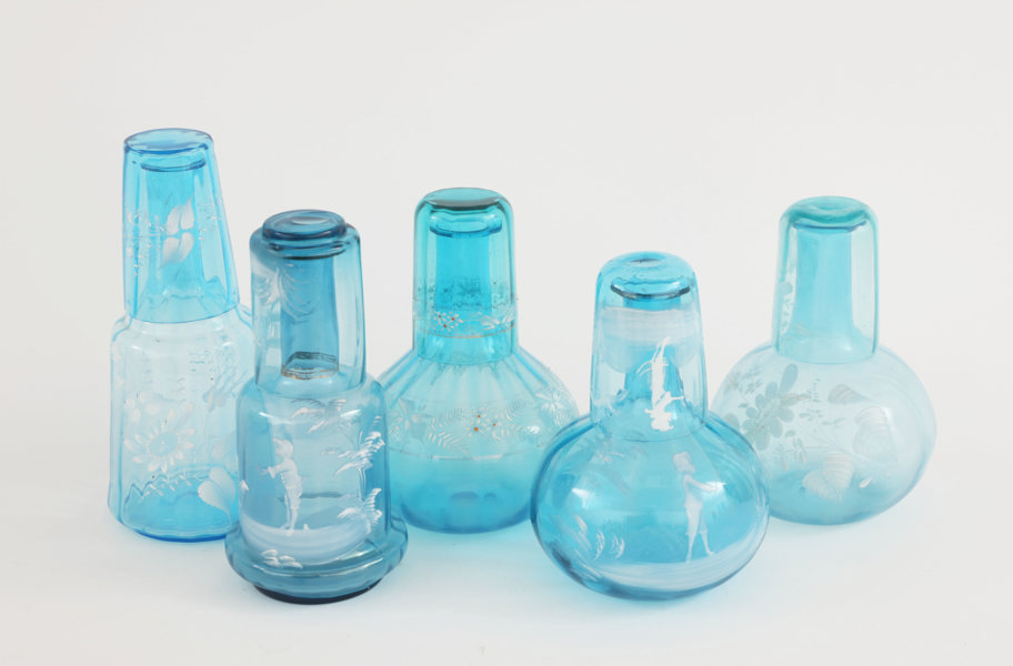 Vattenkaraffer med glas 5st, tidigt 1900-tal