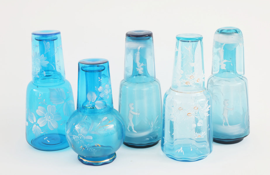 Vattenkaraffer med glas 5st, tidigt 1900-tal