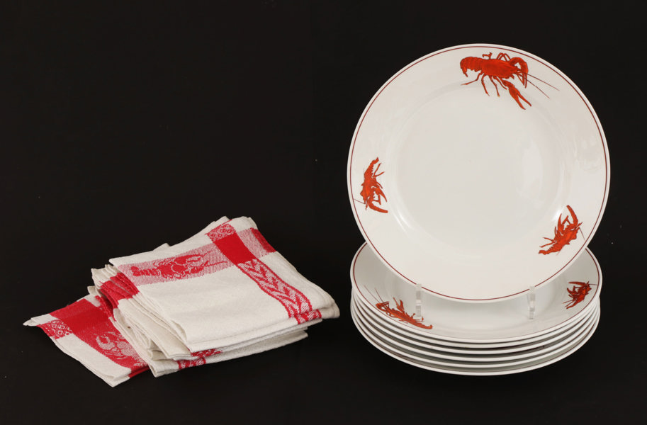 Kräfttallrikar 7st, Gustavsberg, daterade 1924