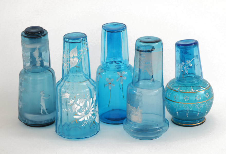 Vattenkaraffer med glas 5st, tidigt 1900-tal