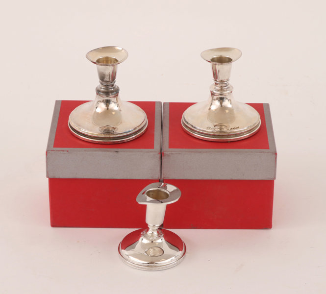 Ljusstakar 2+1, silver, bl.a. Eric Löfman