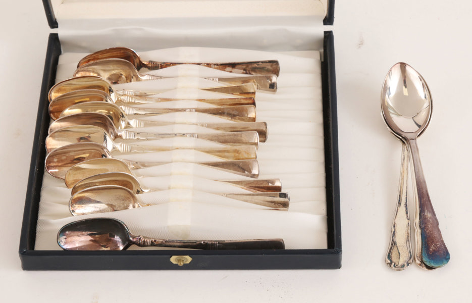 Kaffeskedar 14+3, silver, bl.a. Th.Martinsen