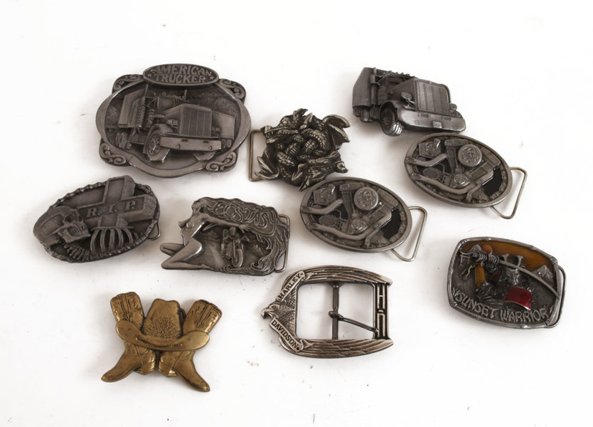 Bältesspännen 10st, bl.a. Dragon Design, England