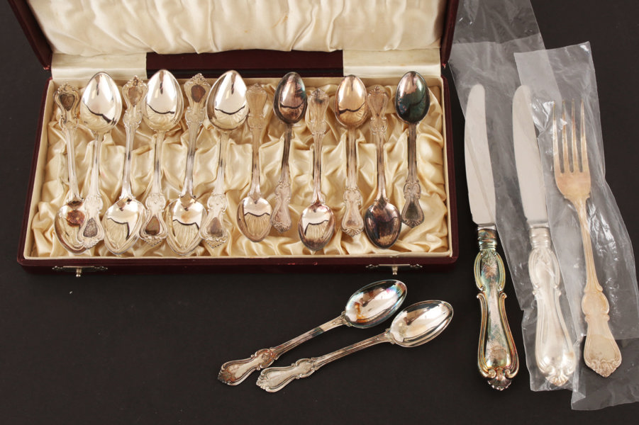 Bestickservisdelar 17st, silver, "Olga",