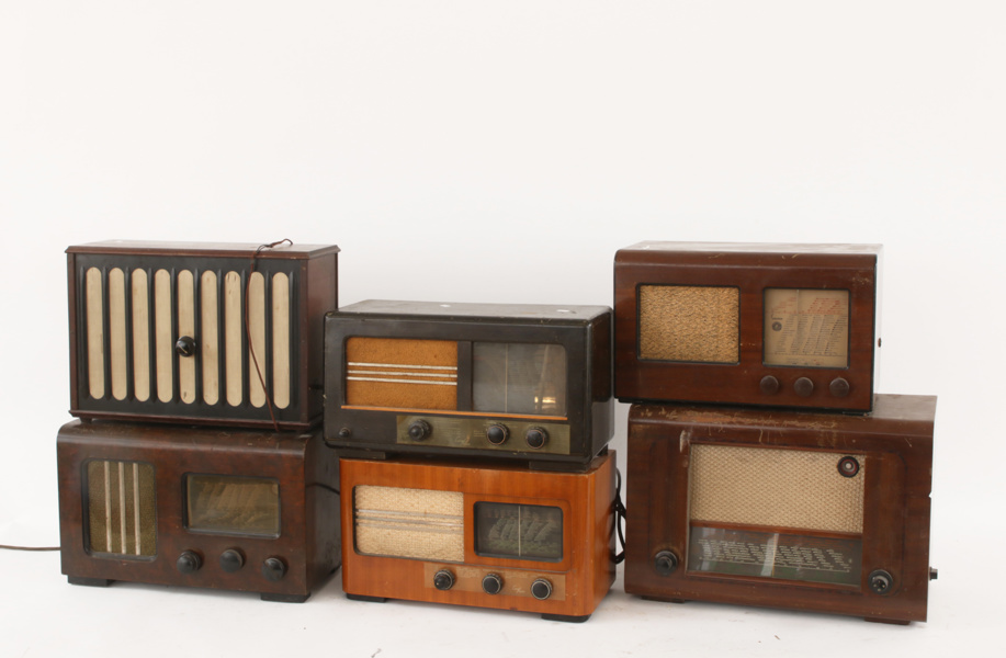 Radioapparater och högtalare 6 delar, 1900-talets första hälft