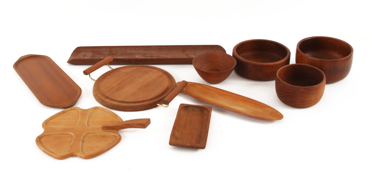 Teakföremål 10 delar, 1960/70-tal