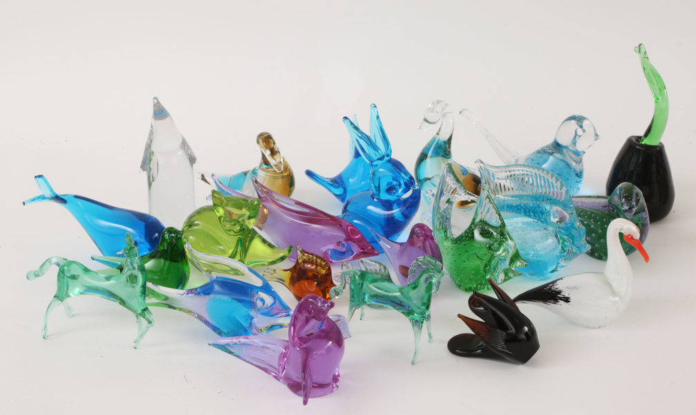 Konstglas 21 delar, bl.a. FM Konstglas i Ronneby