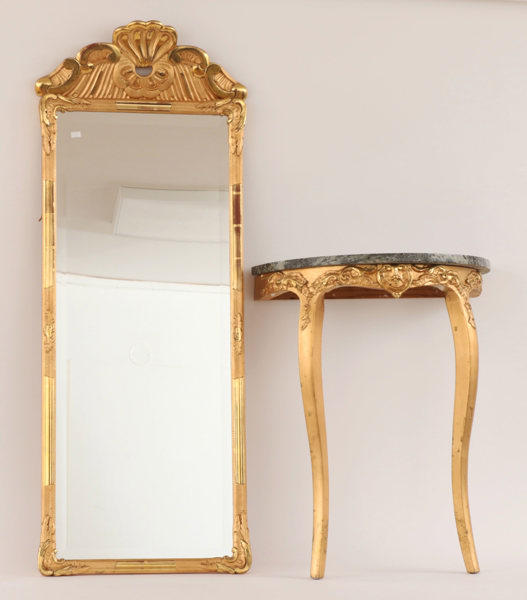 Spegel med konsolbord, rokokostil, 1900-tal