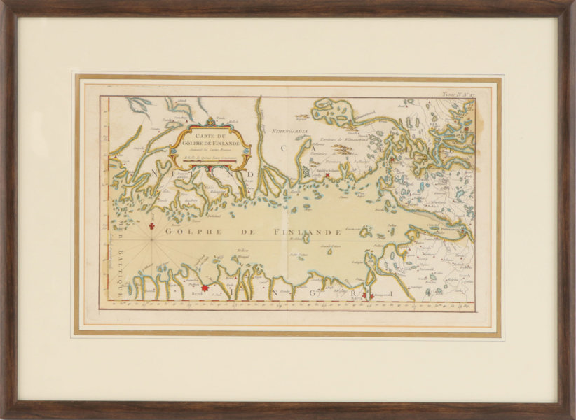 Karta, "Carte du Golphe de Finlande suivant les cartes Russes", författad 1764