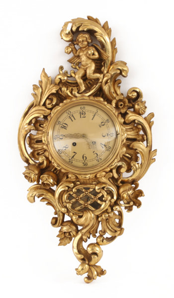 Väggpendyl, rokokostil, Hilding Berling, daterad 1947