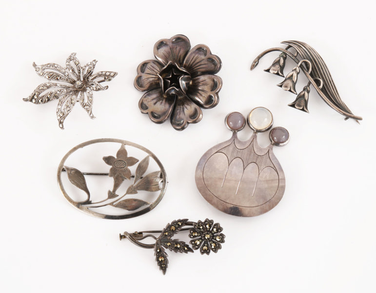 Broscher 6st, silver