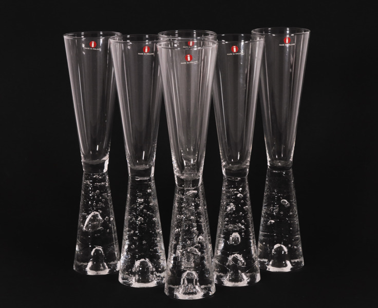 Champagneglas 6st, "Arkipelago", Timo Sarpaneva för Iittala