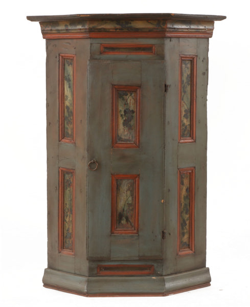 Vägghörnskåp, allmoge, barock, 1700-tal