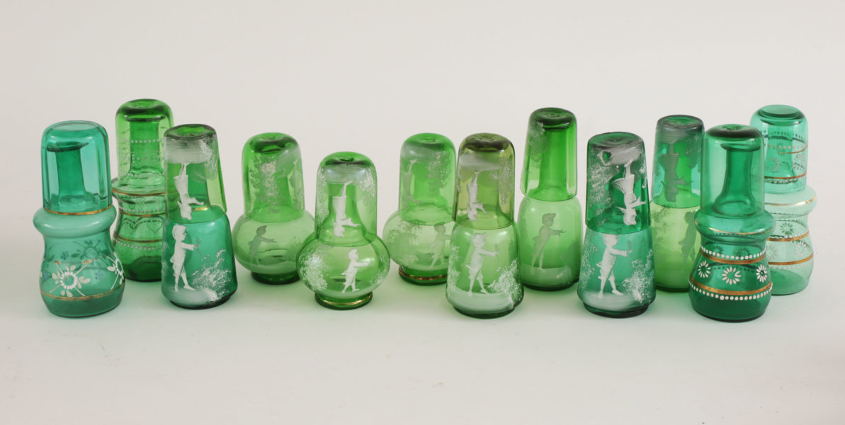 Vattenkaraffer med glas 12st, omkring år 1900