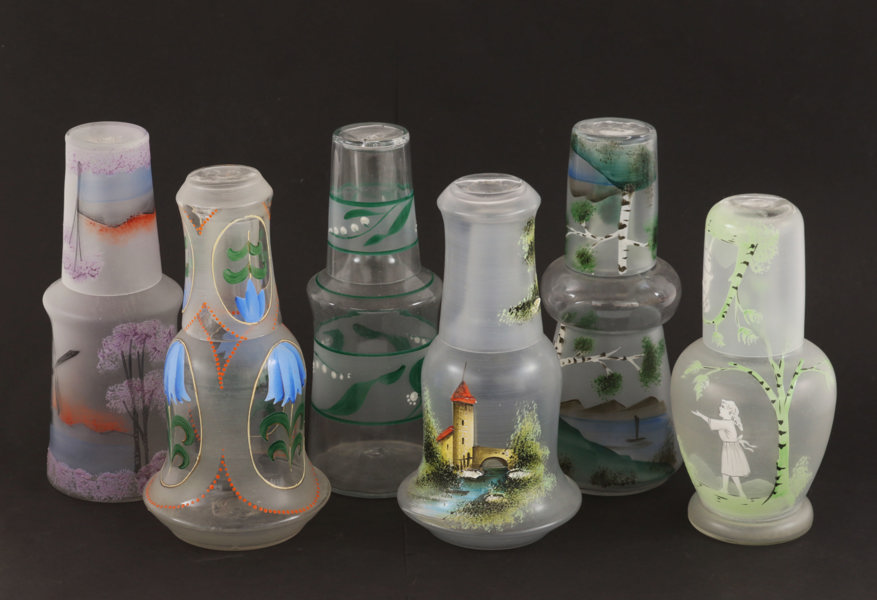 Vattenkaraffer 6st, omkring år 1900