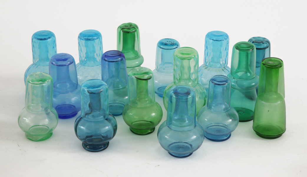 Vattenkaraffer med glas 16st, tidigt 1900-tal