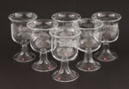 Pokalglas 6st, "Svenska Linnésällskapet", Orrefors/Fyrklövern