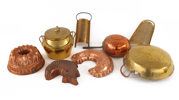 Koppar- och mässingsföremål 8 delar