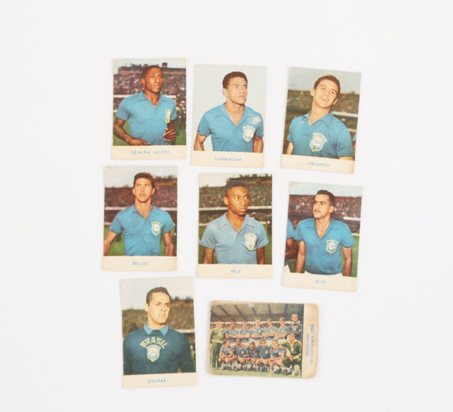Samling alfabilder 8st, Brasilianska landslaget, bl.a."Pelé", Alifabolaget, VM 1958