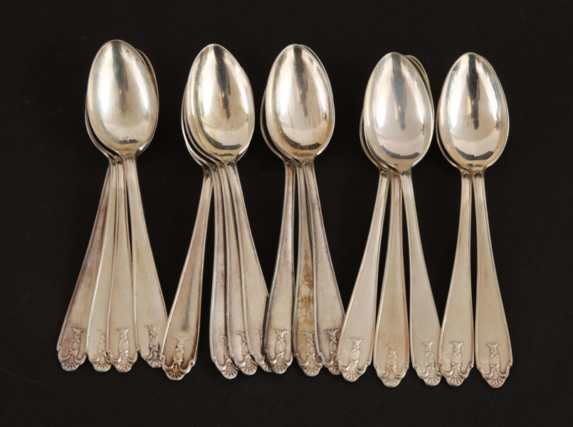 Kaffeskedar 16st, silver, "Vasa"