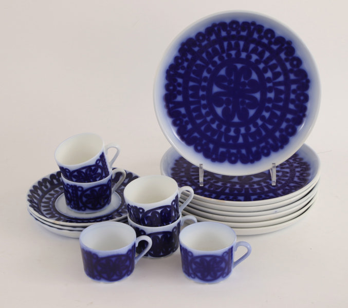 Servisdelar, "Blå Husar", Stig Lindberg för Gustavsberg