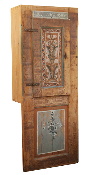 Del av sängskåp, allmoge, daterat 1817