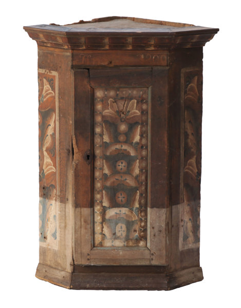 Vägghörnskåp, allmoge, Dalarna, daterat år 1800