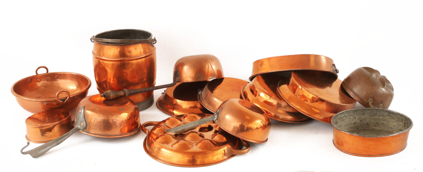 Parti kopparföremål, 18/1900-tal