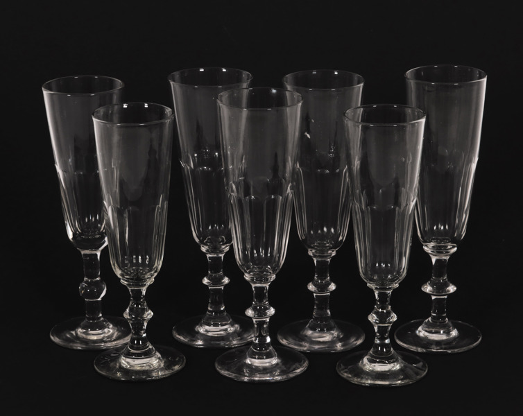 Champagneglas 7st, 18/1900-tal