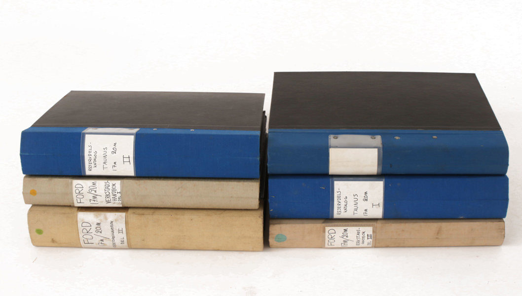 Parti verkstadshandböcker och reservdelskataloger, Ford