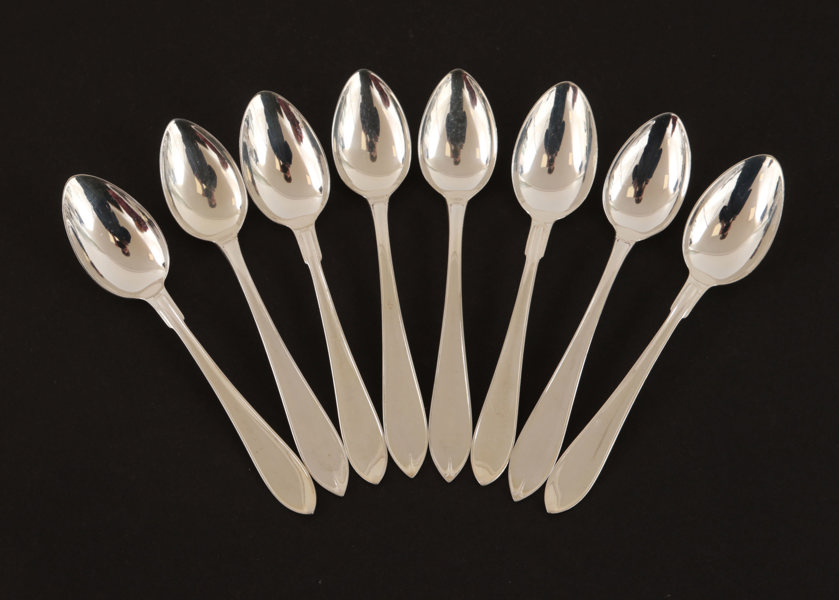 Kaffeskedar 8st, silver, "Svensk Spets"