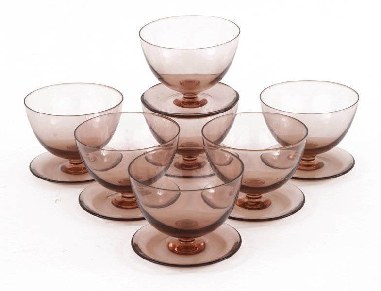 Dessertglas 8st, omkring 1900-talets mitt