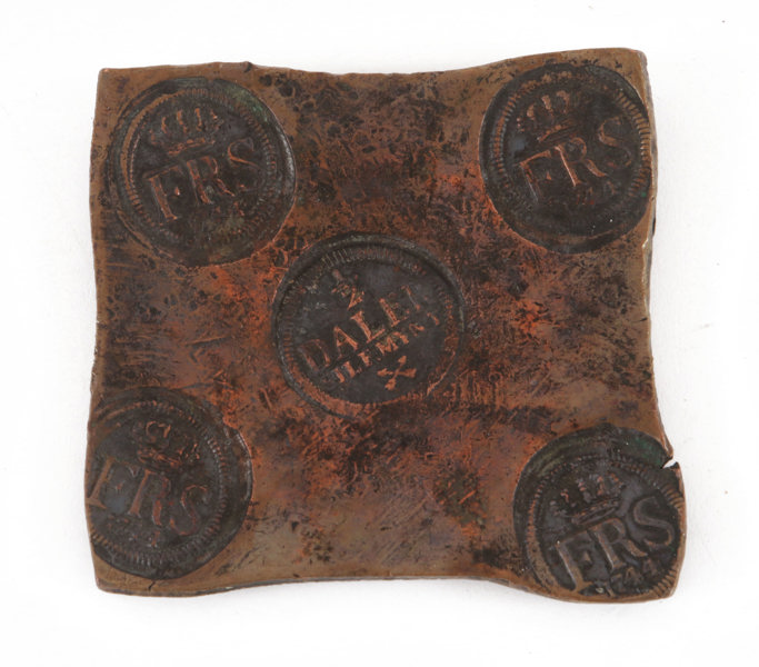 Plåtmynt, 1/2 daler silfmynt, Fredrik I, 1744