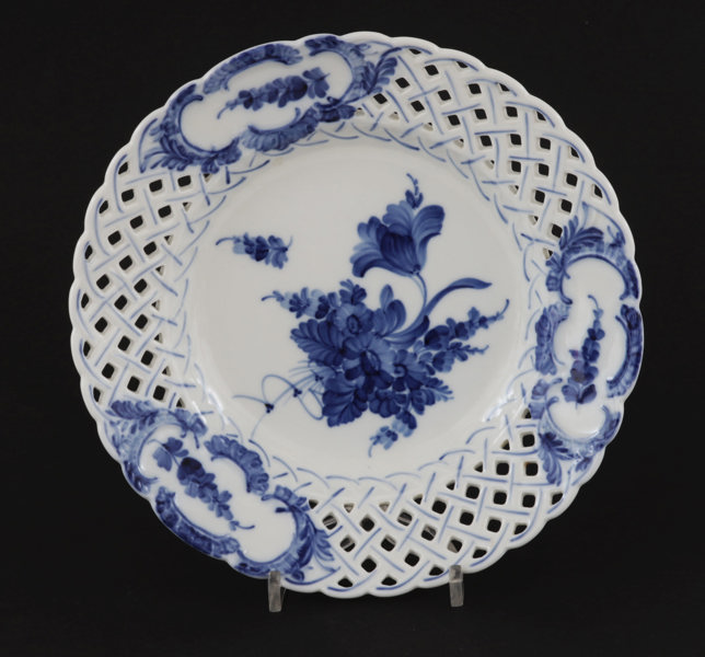 Tallrik, "Blå blomster", Royal Copenhagen, Danmark