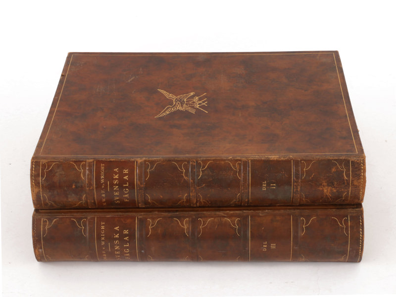 2 band, "Svenska Fåglar", Wright, andra upplagan, tryckta 1929