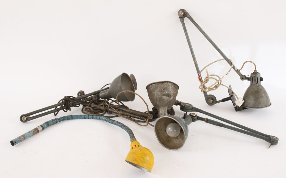 Industrilampor 5 delar, Pefege samt Brottby Mekaniska