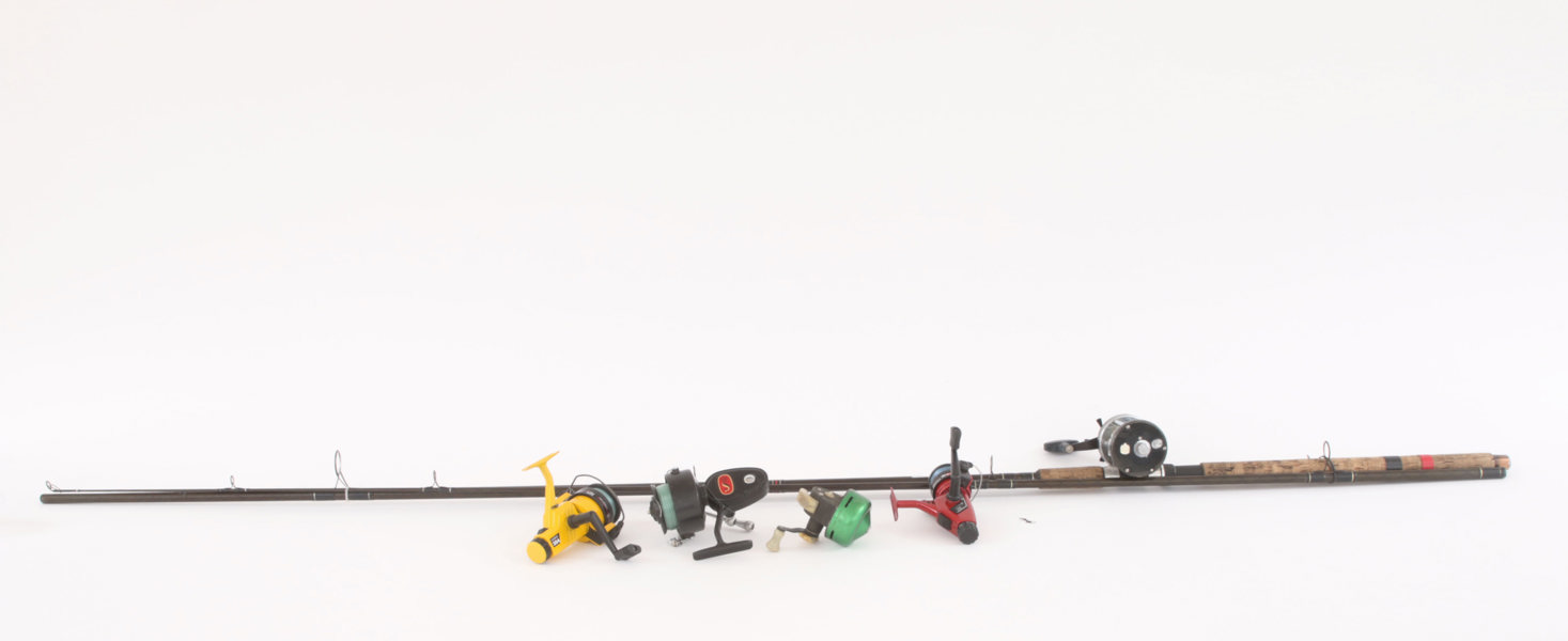 Fiskespö samt rullar 5st