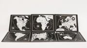 Underlägg 6st, "Världskarta", Josef Frank för firma Svenskt Tenn