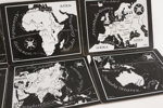 Underlägg 6st, "Världskarta", Josef Frank för firma Svenskt Tenn