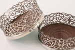 Flaskcoasters ett par, sterlingsilver, England, London, 1839