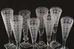 Champagneglas 8st, sengustavianska, omkring år 1800