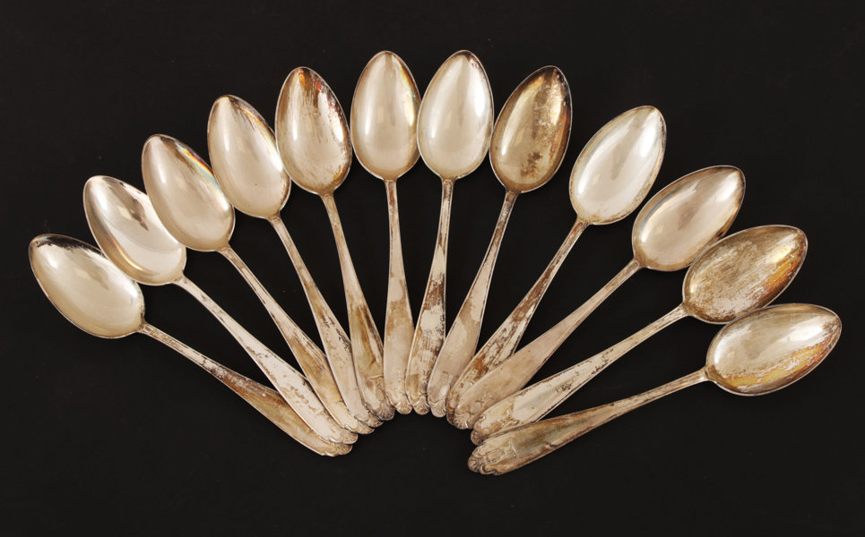 Bordsskedar 12st, silver, "Vasa", GAB, Stockholm